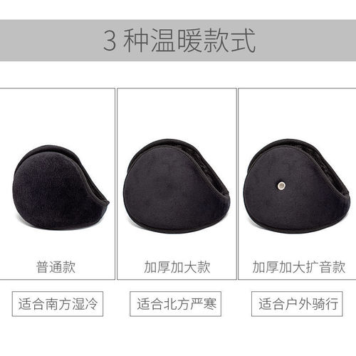 Couple's warm earmuffs adult earmuffs men's winter ear covers back-wearing fashionable earmuffs with sound amplification holes delivery food anti-freeze earmuffs