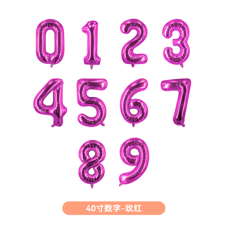Globos de aluminio de 40 pulgadas con números 0–9 para fiestas