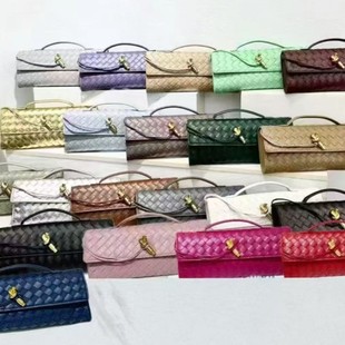Foreign Trade New Hand-Woven Bag Hardware Lock Small Square Bag High-End Genuine Leather Shoulder Bag Women's Armpit Bag