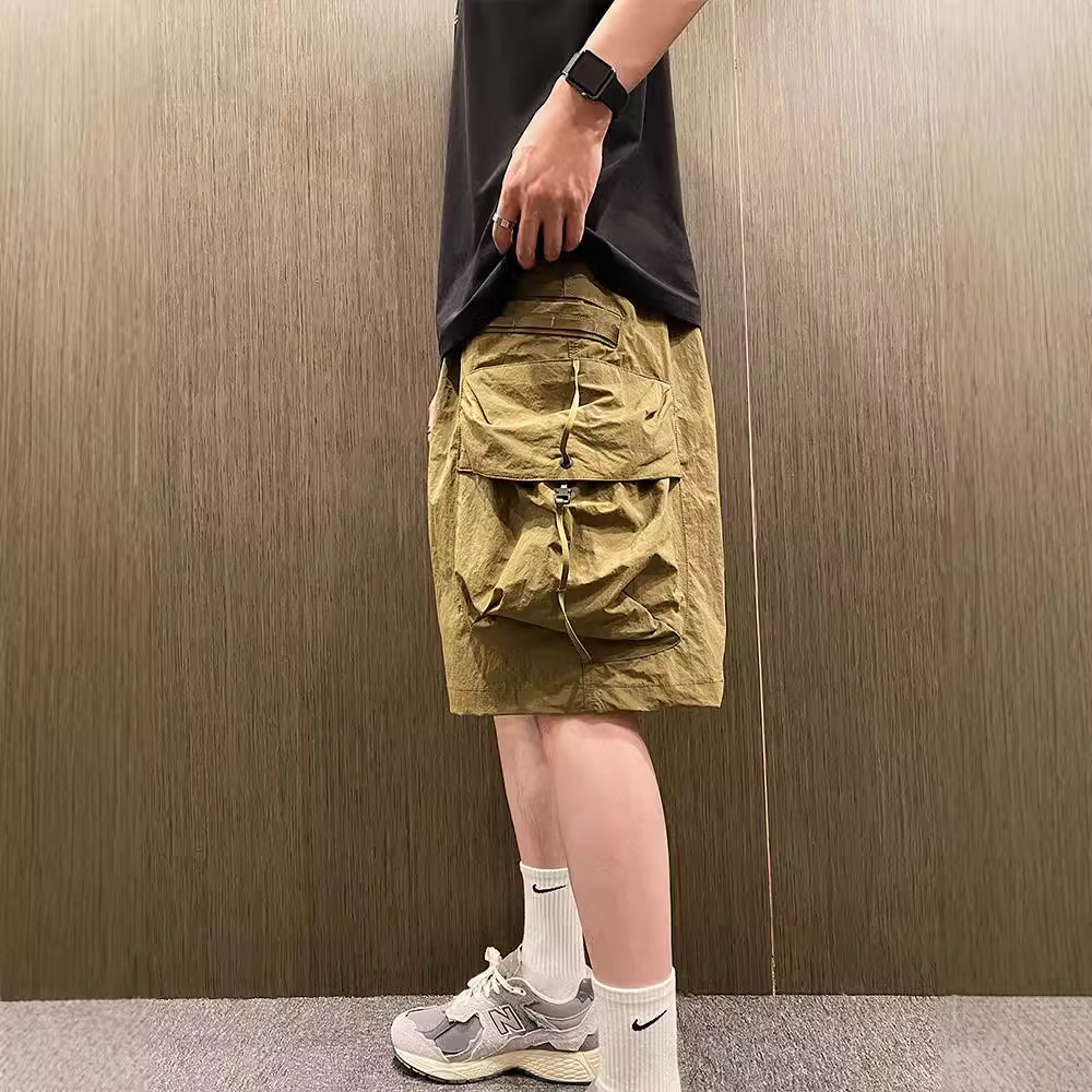 Factory Direct Supply American Style Workwear Casual Large Pocket Functional Wind Speed Dry Shorts Men's Summer Long Belt Pants Trendy