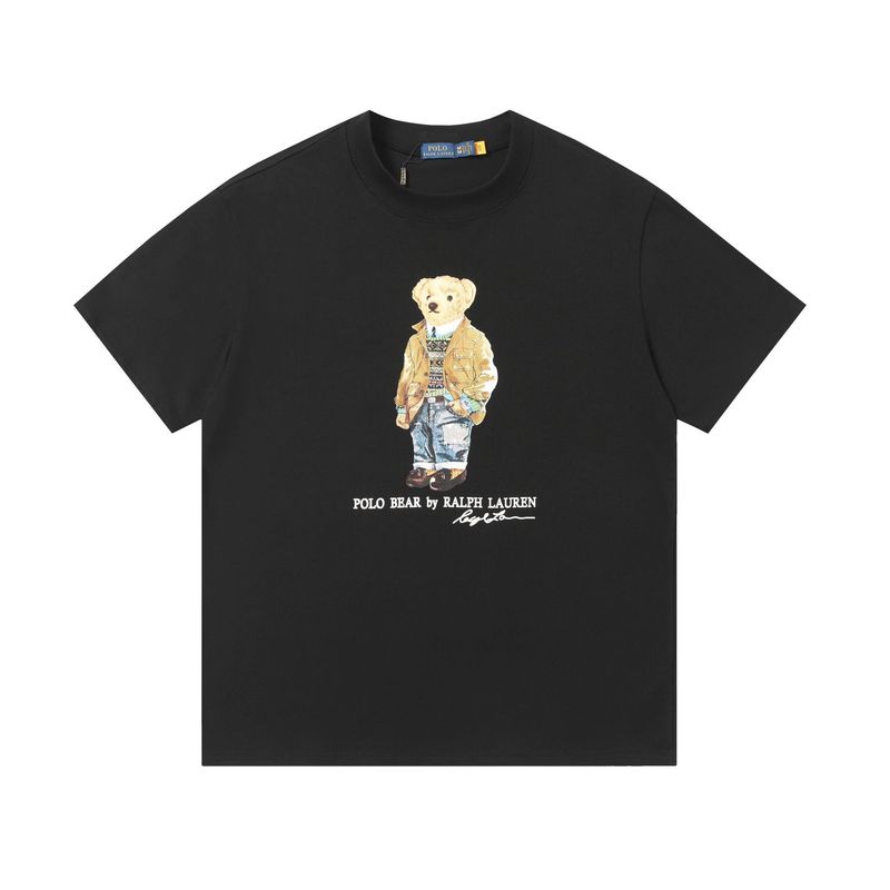 クロスボーダー ラルフローレン クラシック ベア プリント ラウンドネック 半袖 シンプル ファッション 万能 Tシャツ 男女兼用|undefined