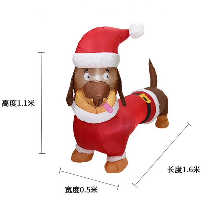 Navidad inflable modelo 1,5 m salchicha perro luminoso escena diseño decoraciones transfronterizo de Amazon modelo inflable