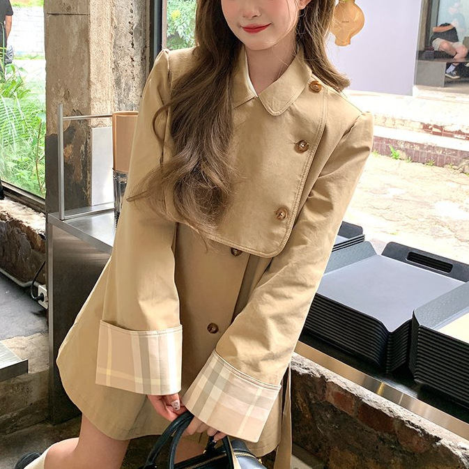 卡其色风衣外套女2025年秋季新款韩版设计感小个子宽松显瘦大衣潮|undefined