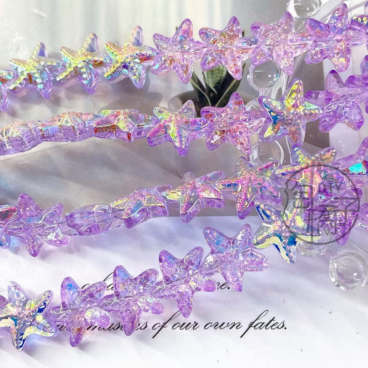 Cuentas de cristal de estrella de mar de 15 mm con orificio horizontal, cuentas de cristal K9 en forma de estrella de cinco puntas, accesorios para pulseras DIY, cuentas sueltas