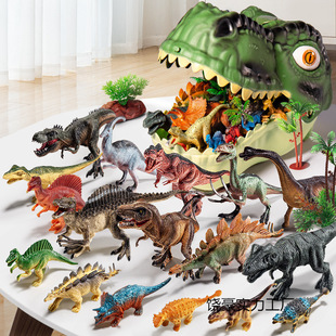 Dinosaur Toys for Kidsren Little Boys Tyrannosaurus Rex Triceratops Soft Plastic Set World Artificial Animal Model Hand-Made