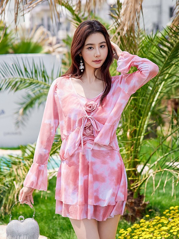 Traje de baño dividido Mujer talla grande Fat mm Traje de tres piezas Vacaciones en aguas termales Chica gorda que cubre la carne Traje de baño de alta calidad