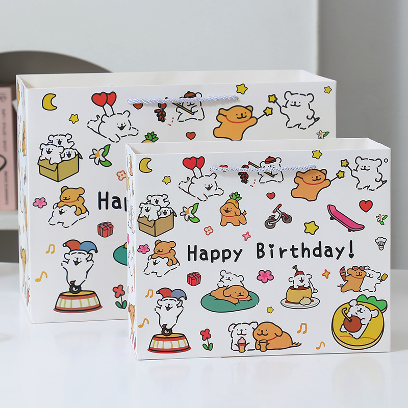 Regalo línea de cumpleaños bolsa de regalo para cachorro caja de zapatos exquisita regalo de vacaciones bocadillos bolsa de almacenamiento de tarjeta blanca de gran capacidad