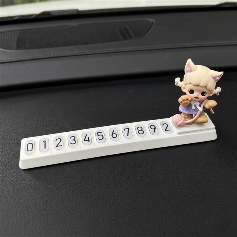 Cute Car Temporary Parking Number Plate 2025 New Model Zoraa for Girls, Phone Number Card Decoration