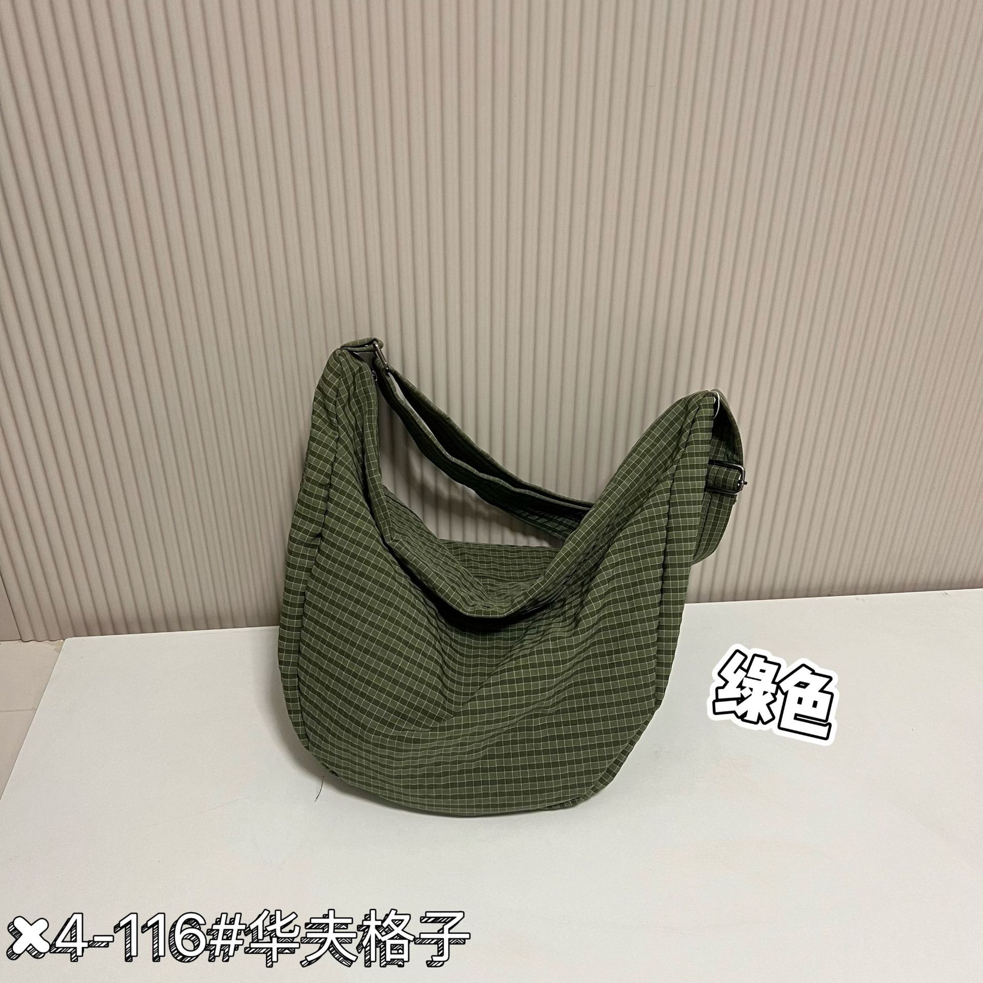 Bolso de bola de masa de viajero de moda perezoso nuevo bolso Tote todo fósforo bolso de mensajero de un solo hombro de gran capacidad bolsa de tela Waffle image 10