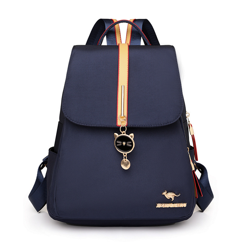 Mochila de nailon simple para mujer 2024 nueva mochila para mujer de viaje de mediana edad, moda de todo fósforo, mochila de gran capacidad, marea