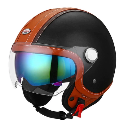 Motosiklet kaskı (dəbilqə) – helmet - brown-black-outer-short-inner-color-m