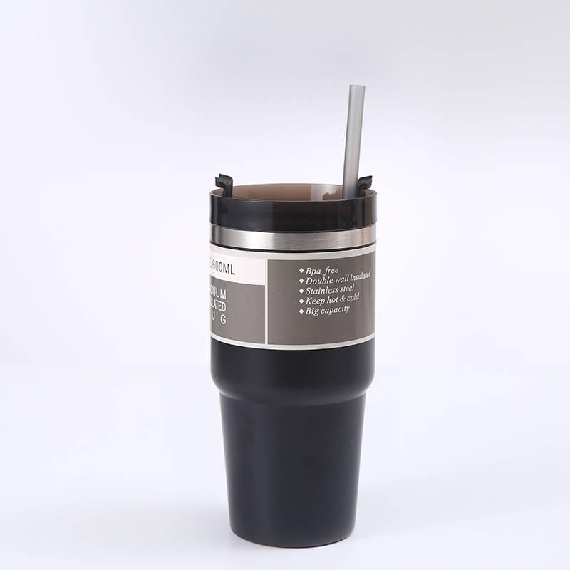 東南アジアアメリカンスタイル 20oz30oz カーカップポータブルシングルおよびダブルドリンク透明カバーアイスバ 304 ステンレス鋼魔法瓶カップ|undefined