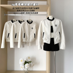香香刺繍野球コート女性新百合スリムカジュアル上着