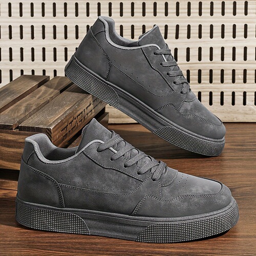 Men's Casual Solid Color Sneakers Low Top Lace Up Fashion