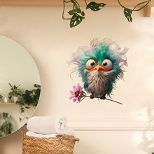 新款搞怪小鸟墙贴纸浴室冰箱贴装饰壁纸卧室沙发背景自粘贴画批发