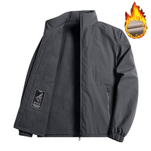 秋冬季加绒男士夹克外套2025新款韩版立领休闲宽松百搭春装上衣