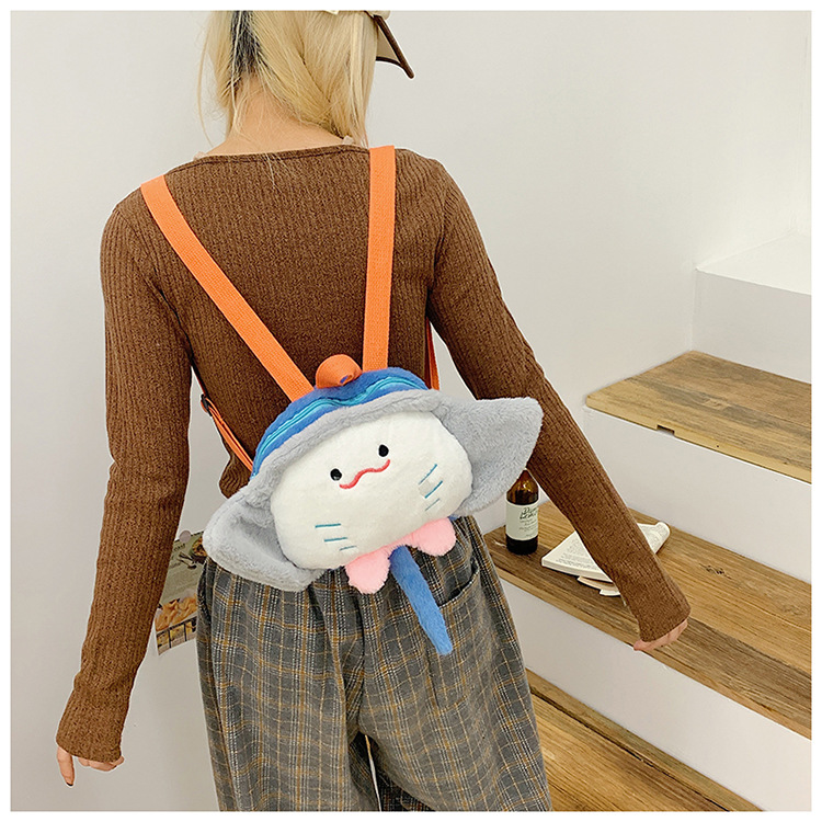 Cartoon plush toy backpack, new autumn and winter style, cute and girlish girl backpack, fashionable storage small backpack wholesale undefined