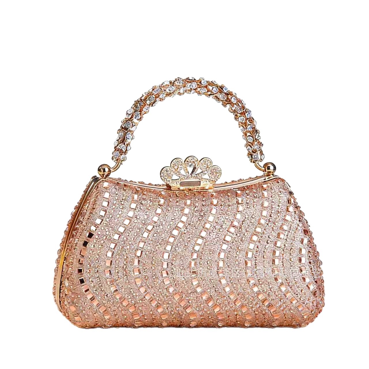 Luxury Sparkling Full-Diamond Square Evening Clutch Bag For Formal Dresses - Thumbnail 5