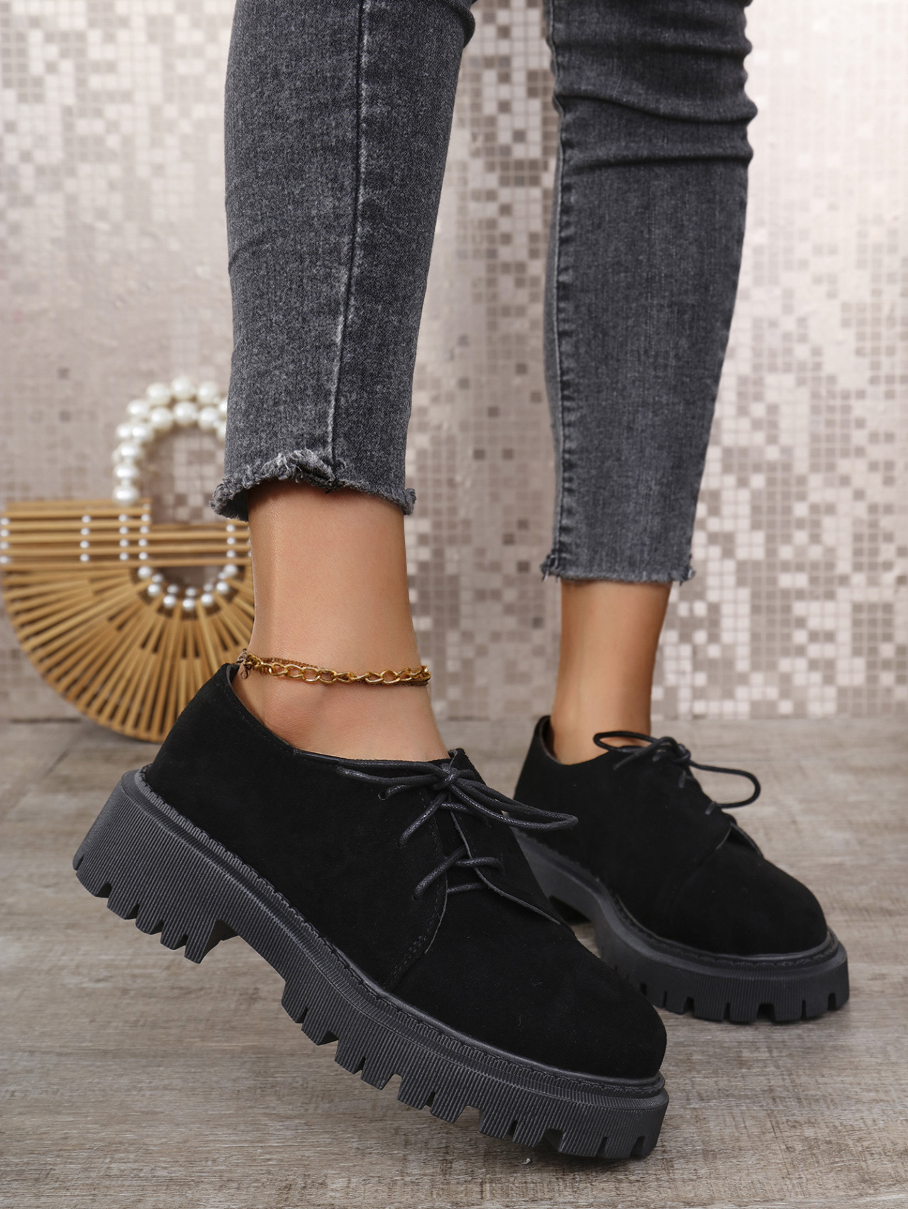 Plus Size Women's Leopard Print Platform Loafers With Chunky Heel_voghion.com