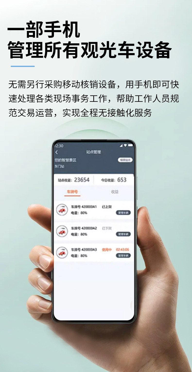 Electric Amusement Car for Tourist Attractions, 4-Seater Smart Electric Sightseeing Car with Qr Code Scanning for Park and Plaza Tours