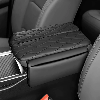 Suitable for 23-26 Models of Geely Haoyue L Armrest Box Protection Pad, Central Armrest Cover, Heightening Pad, Leather Protective Cover (Armrest box pad) - geely-haoyue-l-black