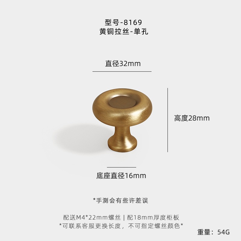 Мебельная ручка Jian Hao 8169 одноотверстие