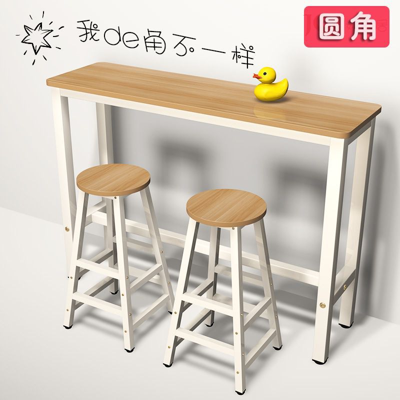 Bar Table Simple Wall-Mounted Commercial Narrow Table Home Long Table Milk Tea Shop Table and Chair Combination High Bar Chair