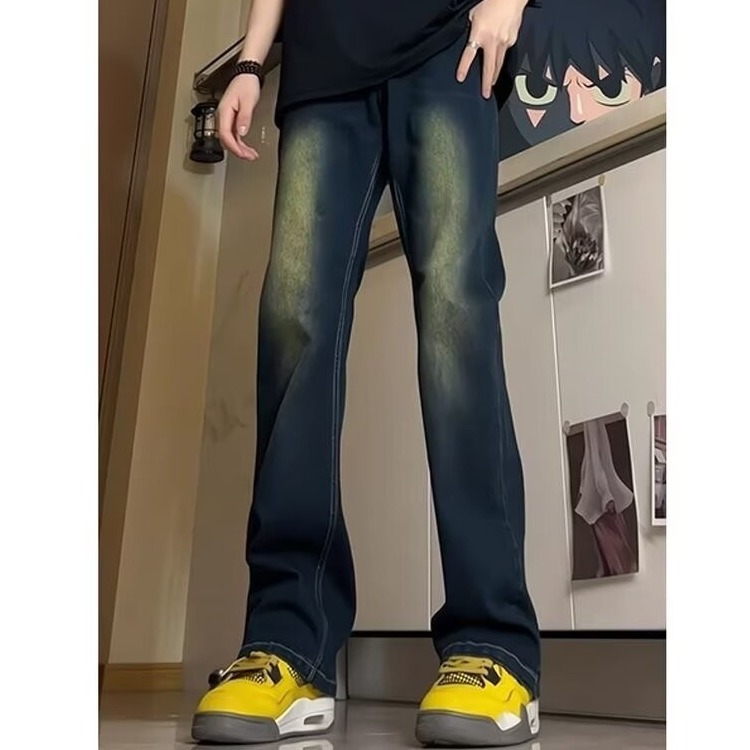 Fashion Men's Loose Straight Denim Trousers Image 4