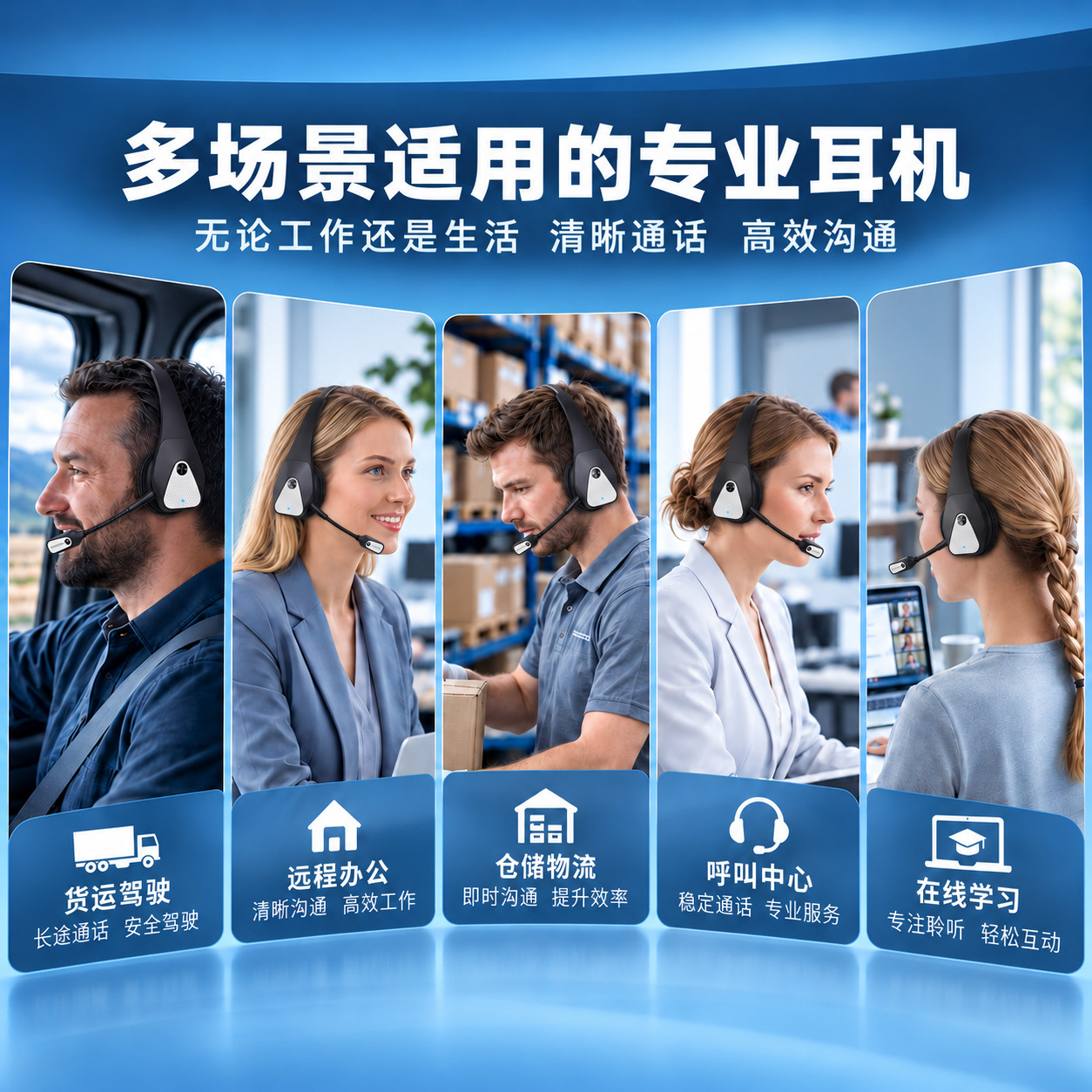Bluetooth Headphones 2026 New Model Business Conference Noise Cancelling Truck Driver Long Battery Life Over-Ear Wireless Bluetooth Headphones