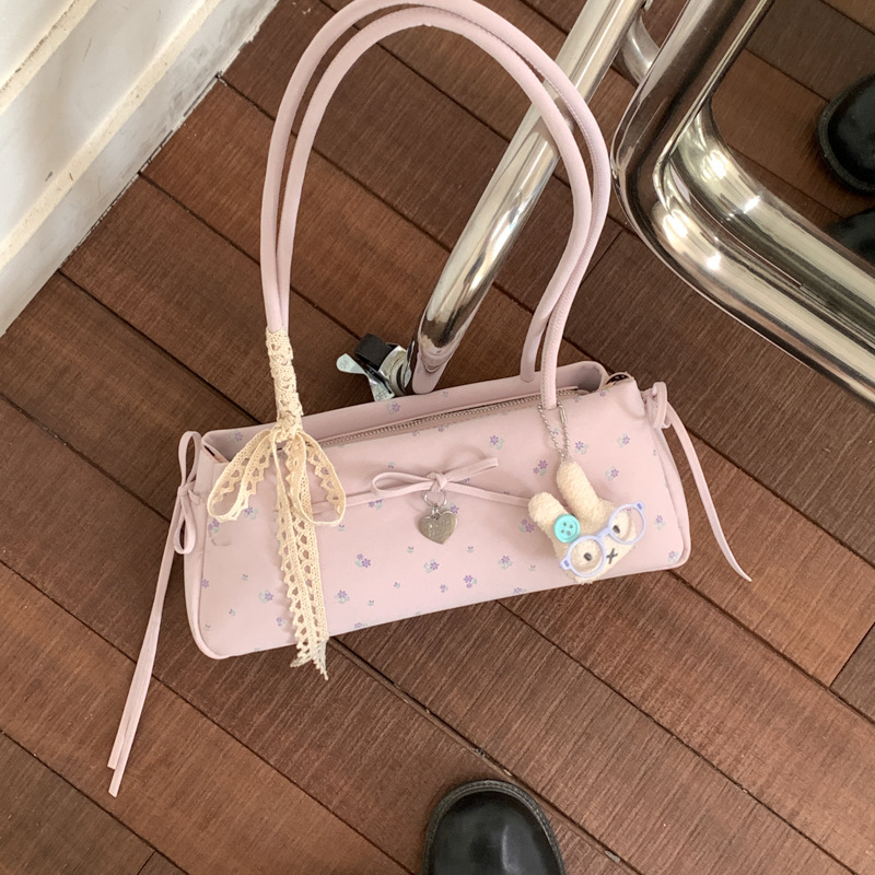 Niche Commuter Shoulder Bag Fashion Versatile Handbag 2026 New Baguette Bag For Women Printed Underarm Canvas Polka Dot Bag