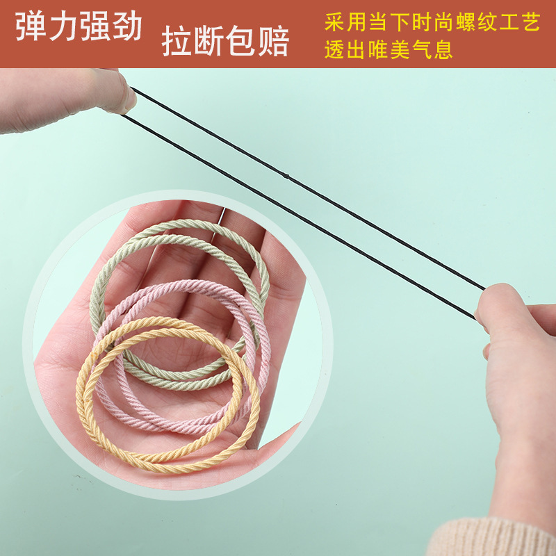高弾力の細いタイプの髪輪の黒い紐の基礎は簡単で、ゴムの女性の皮のカバーの髪のひもは髪の毛を縛ります。|undefined