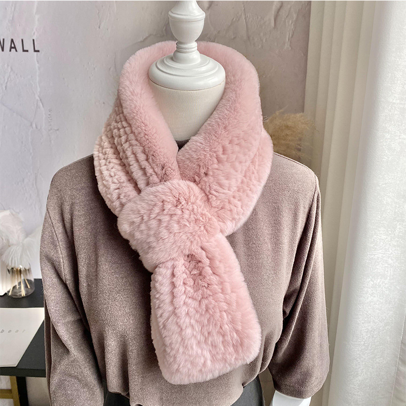 Rex Kaninchenfell Schal Für Damen Warm Winter Mode Accessoire_voghion.com