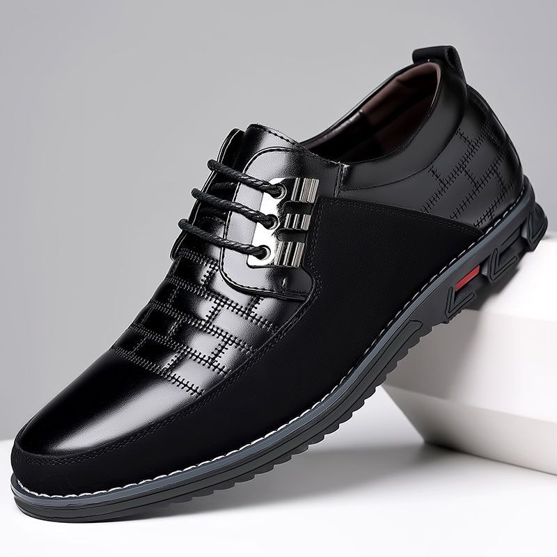 8906 Four Seasons Men's Casual Shoes with Front Laces, Round Toe Flat Casual Men's Shoes, Cross-Border Model