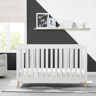 European and American Solid Wood Crib Multi-Functional Removable Baby Toddler Multi-Speed Splicing Bed Newborn Bed All Solid Wood