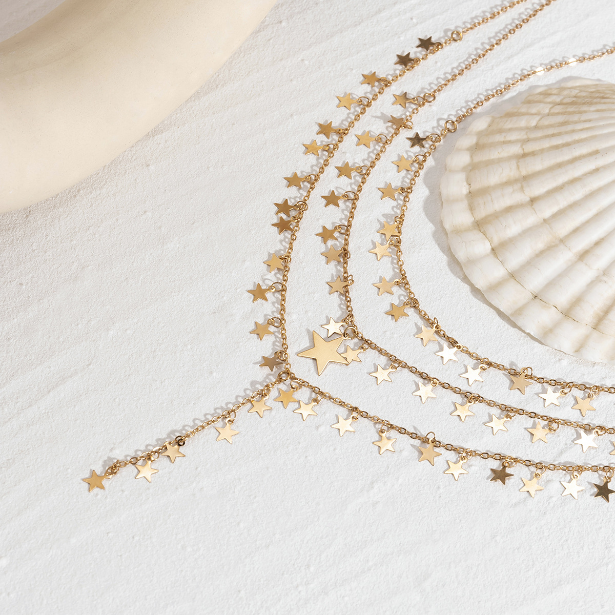 Fashion Star Copper Necklace Layered Plating Copper Necklaces