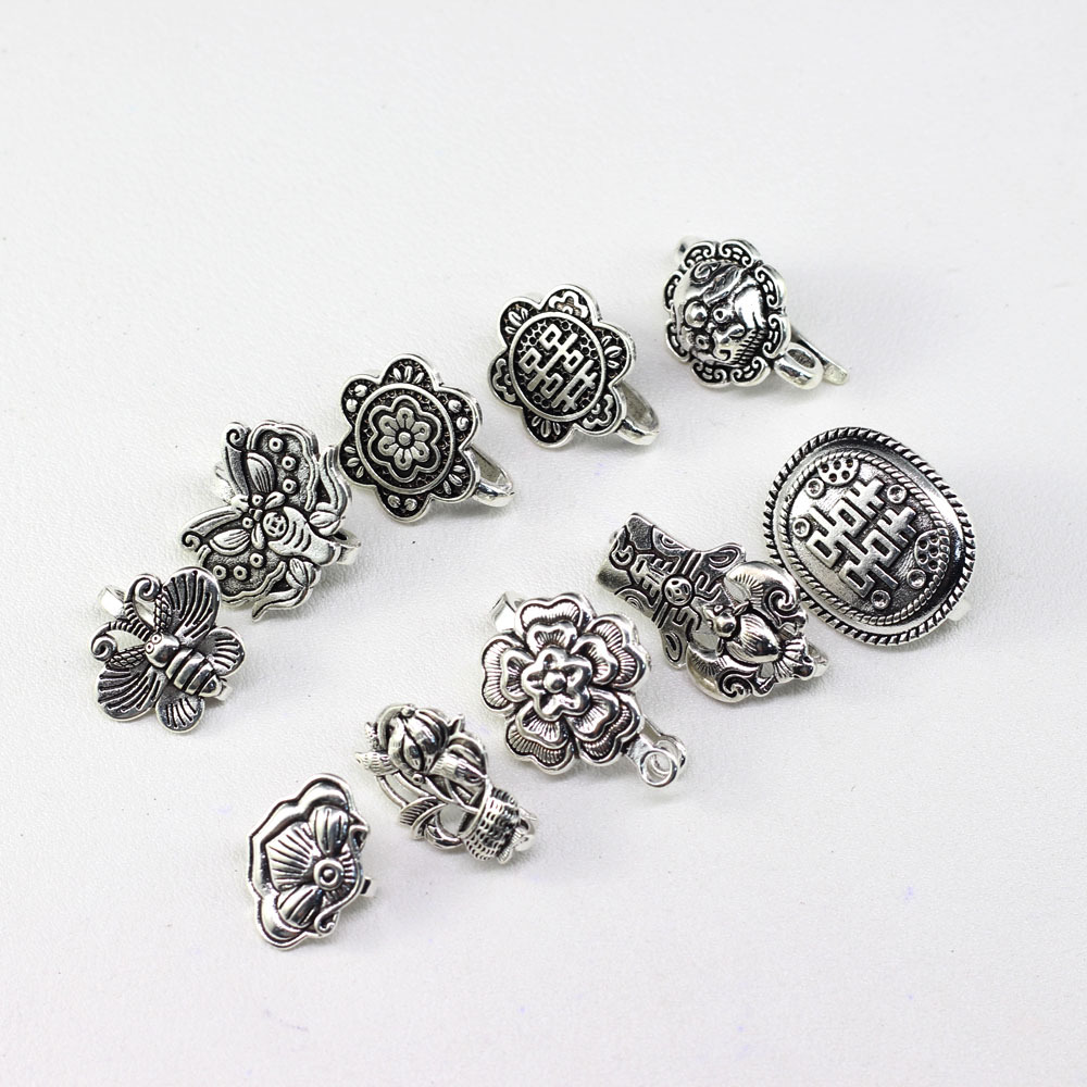 New Plum Blossom Double Happiness Hook Clasp Brass Imitation S925 Vintage Style Clasp Pocket Watch Hook Clasp Buckle Head