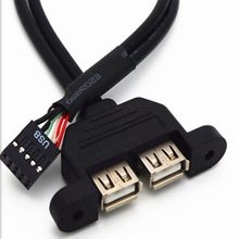 USB双母头带耳朵线 主板USB扩2口展线USB挡板线 USB2.0后置挡板线