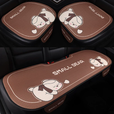 Seat cushion, seat cover Comfortable, Cool and Breathable - little-lazy-bearbrown-five-seat-three-piece-set