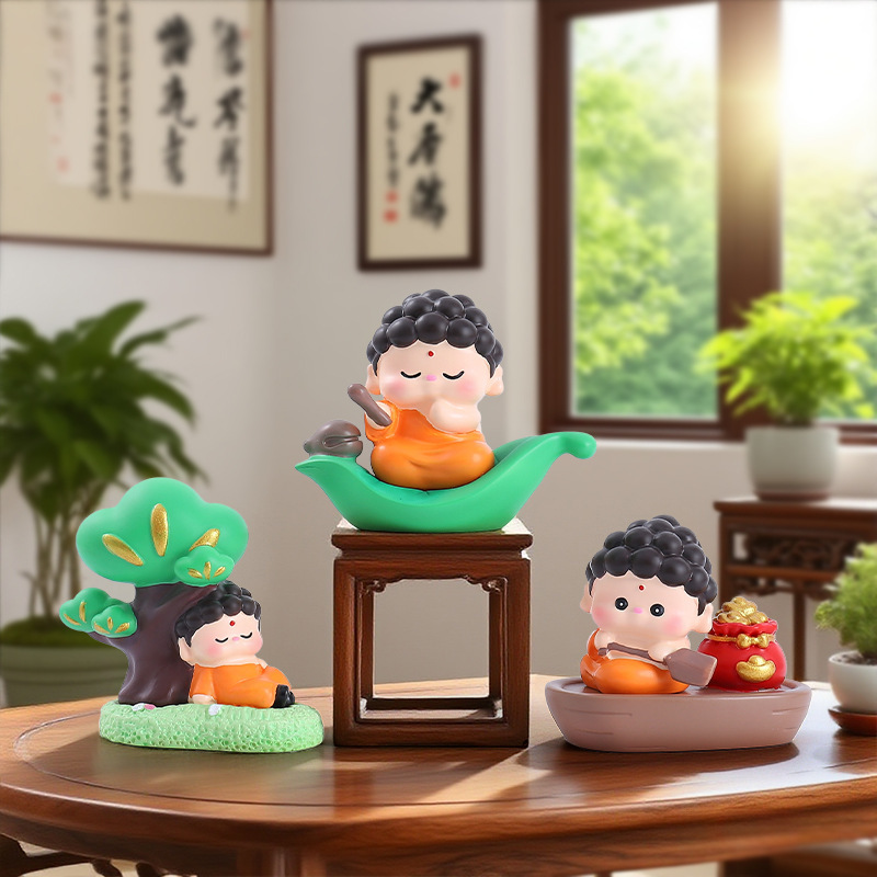 网红爆款佛系摆件诸事皆宜如意佛盲盒树脂工艺品解压桌面装饰代发|undefined