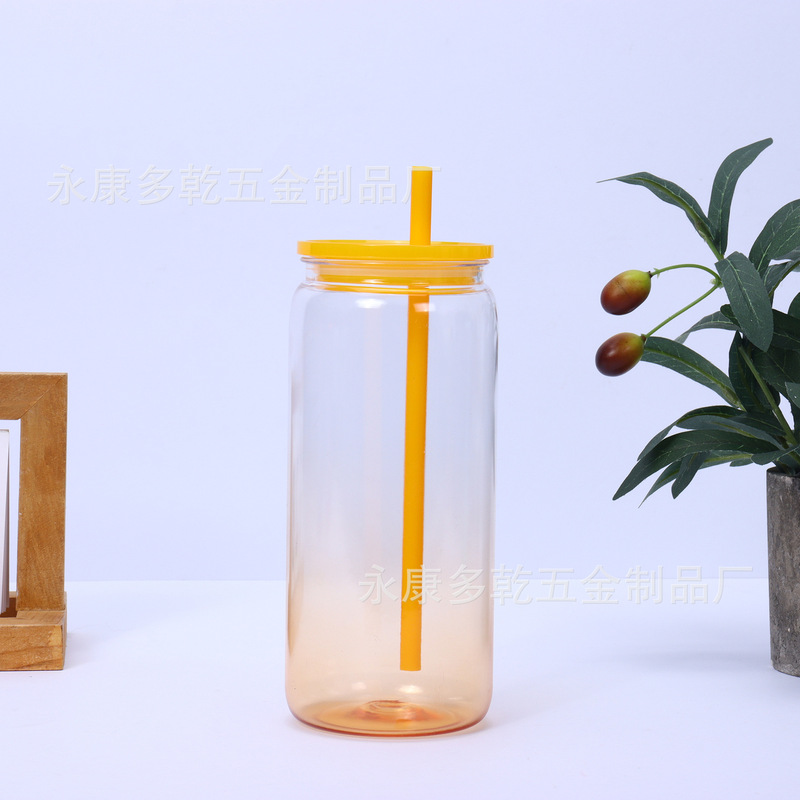 新品16オンスカラープラスチックメイソンカップカラーゼリースノーボールカップストローカップ20オンス二重プラスチックカップ|undefined