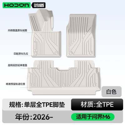 Aito M6 Floor Mats Tpe2026 – Modelə uyğun ayaqaltı - 212t01-wenjie-m6-26-models-single-layer-foot-pad-white-tpe-economical-and-ordinary-style