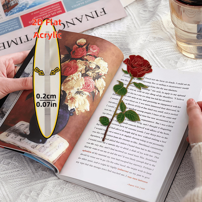 Cross-Border Best-Selling Printed Exquisite and Durable Red Rose Bookmarks for Valentine's Day, Mother's Day, Reading Enthusiasts, and Exquisite Gifts