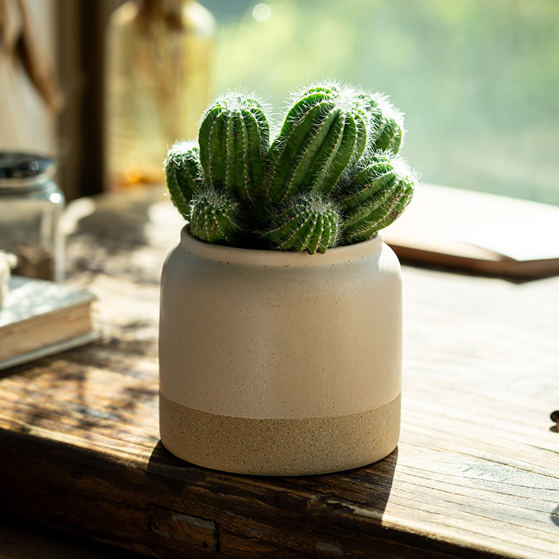 [Vintage estilo] flor de cerámica de alto valor creativo jarrón doméstico decoración de la sala de estar adornos almacenamiento de cocina
