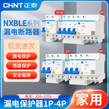 正泰空气开关NXBLE家用2P漏保断路器63A总空开空调电闸带漏电保护