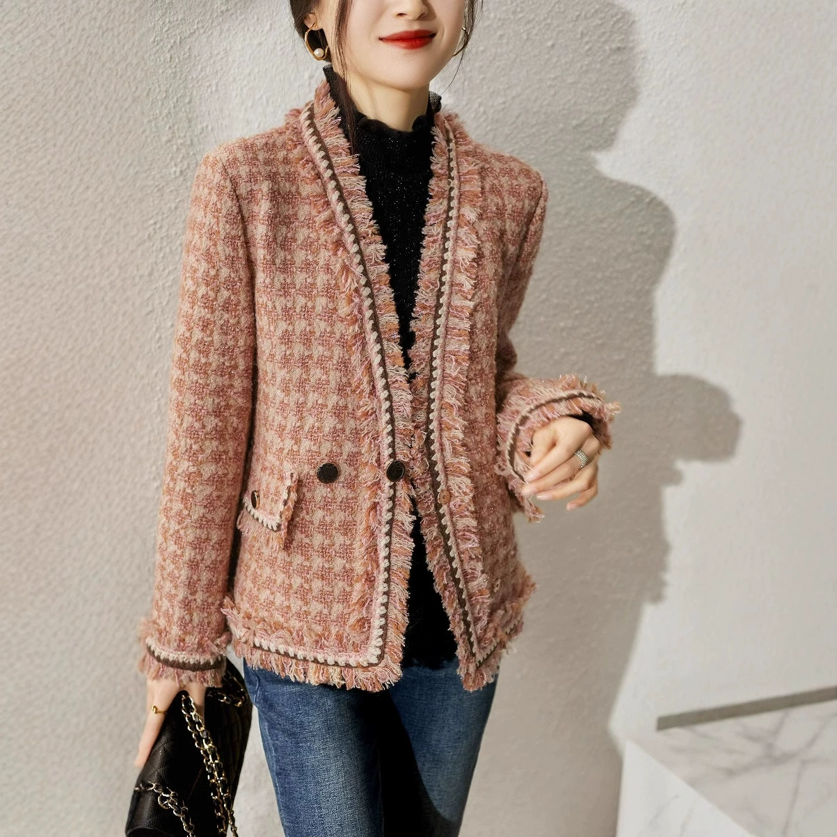 Сексуальная куртка, в стиле Chanel, французский стиль