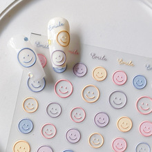 新款美甲春日缤纷小花美甲浮雕贴纸浪漫油画清新简约可爱指甲贴