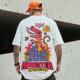 European and American Street Fashion Brand Hip Hop plus size Short-sleeved Men's Extra-large National Fashion Dinosaur T-shirt Loose Hip Hop Ins Half-sleeved
