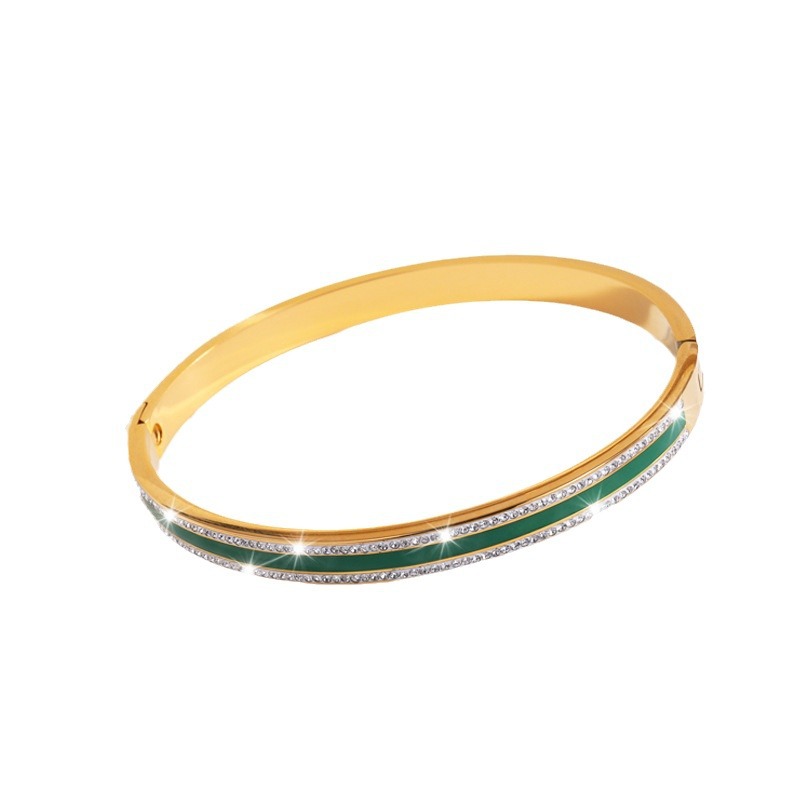 Pulsera de acero titanio, pulsera de acero inoxidable con diseño de estrellas y efecto de goteo de aceite para mujer, sensación de alta gama, moda europea y americana, pulsera que no se decolora. image 7