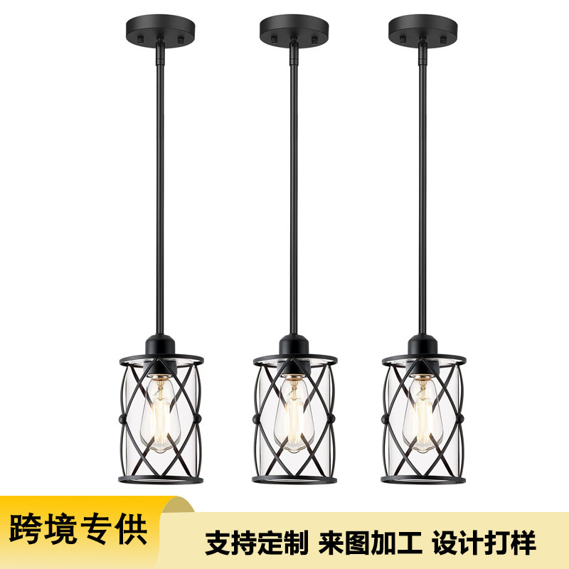 Custom Glass Pendant Lights Black Mini Pendant Lights for Kitchen Island with Clear Glass Kitchen Sink Dining Room Bathroom
