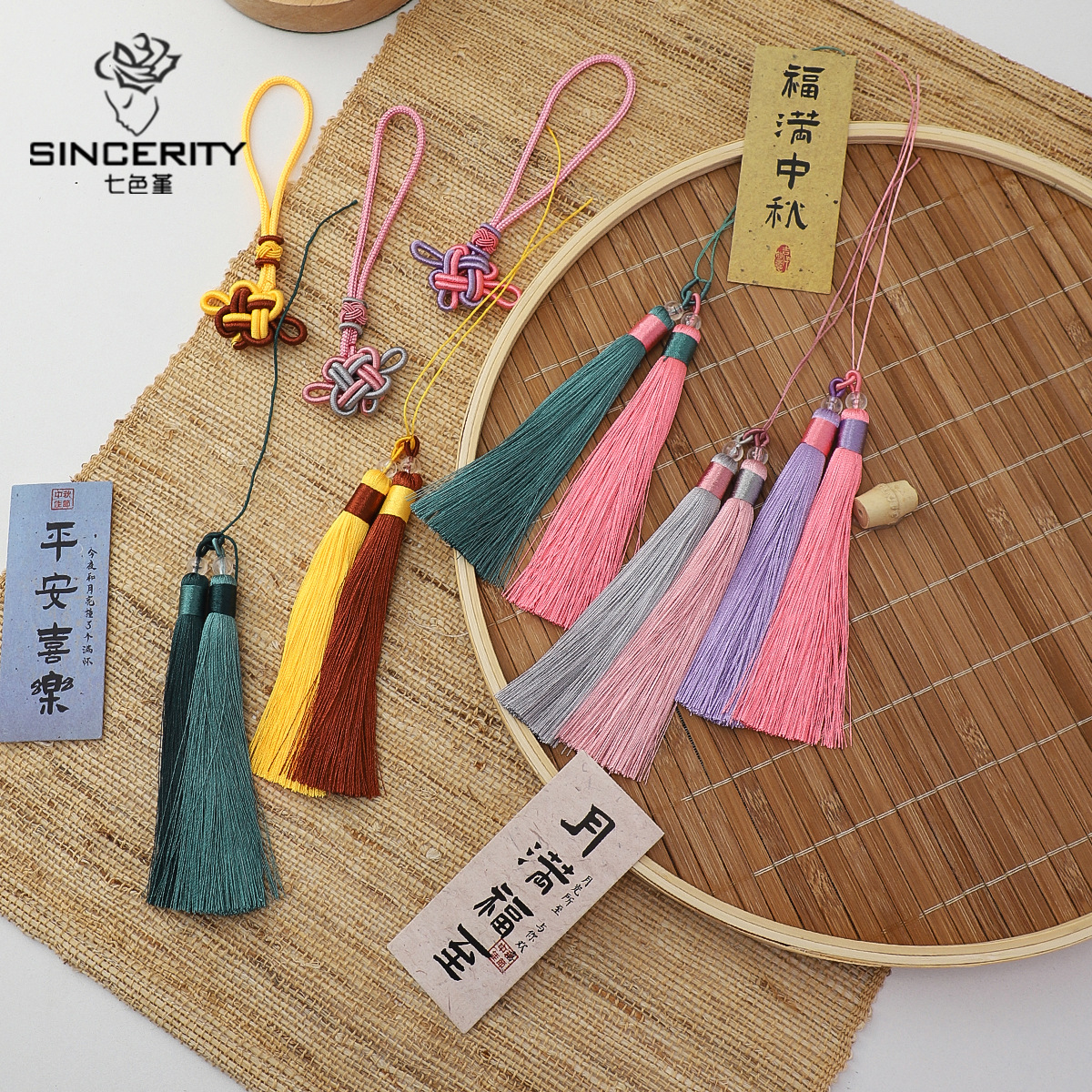 Nuevo Festival del Medio Otoño de dos colores colgante de bordas decoración caja de regalo embalaje de regalo DIY material florista